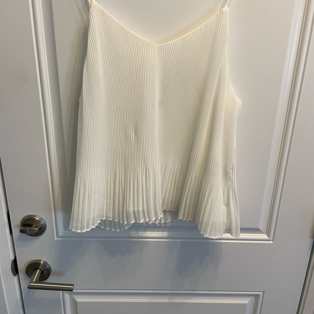Topshop White Pleated Camisole